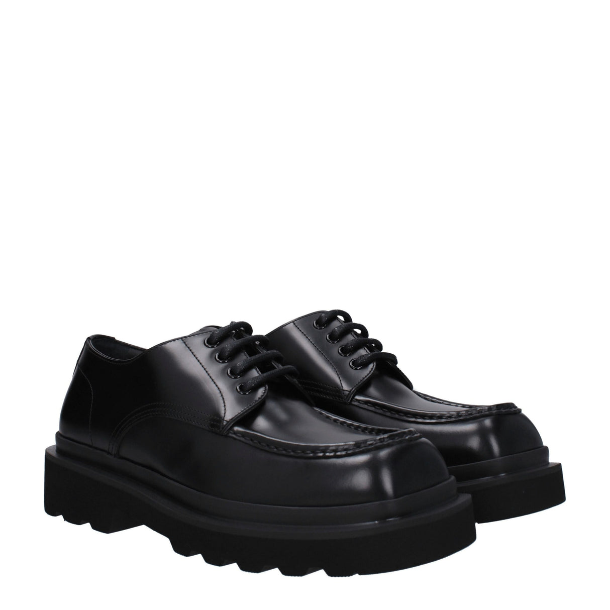 Dolce & Gabbana Black Leather Oxfords And Derbies