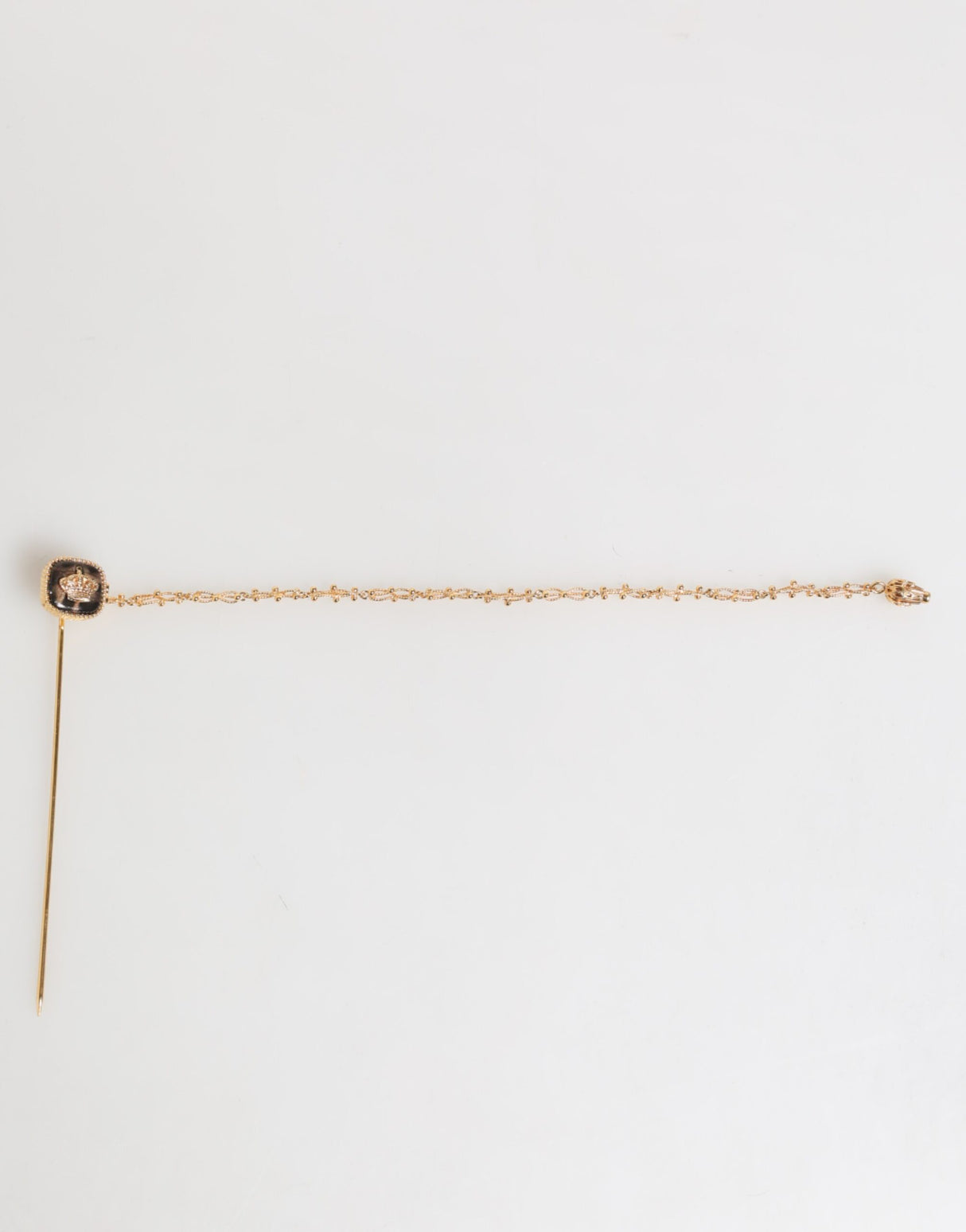 Dolce & Gabbana DG Crown Gold Chain Mens Accessories Brooch Lapel Pin