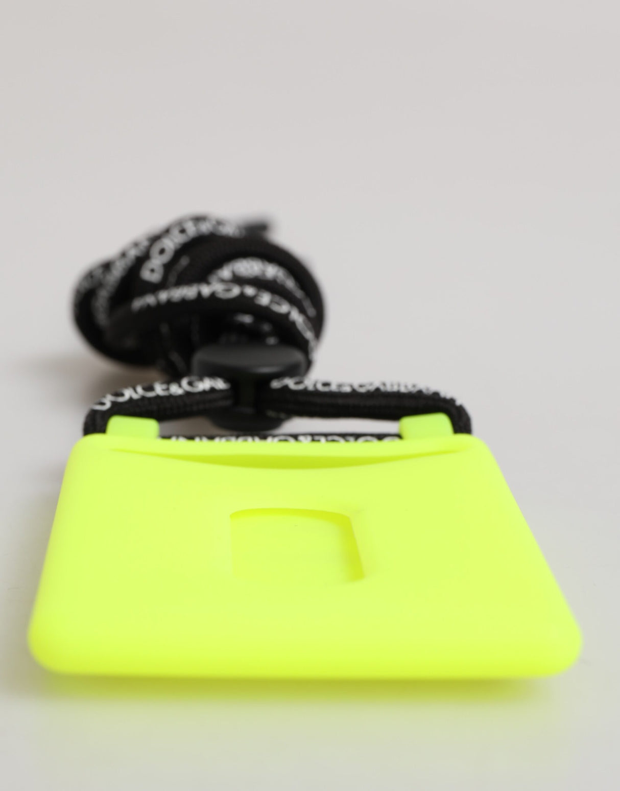 Dolce & Gabbana Yellow Green Rubber DG Embossed Adjustable Badge Holder