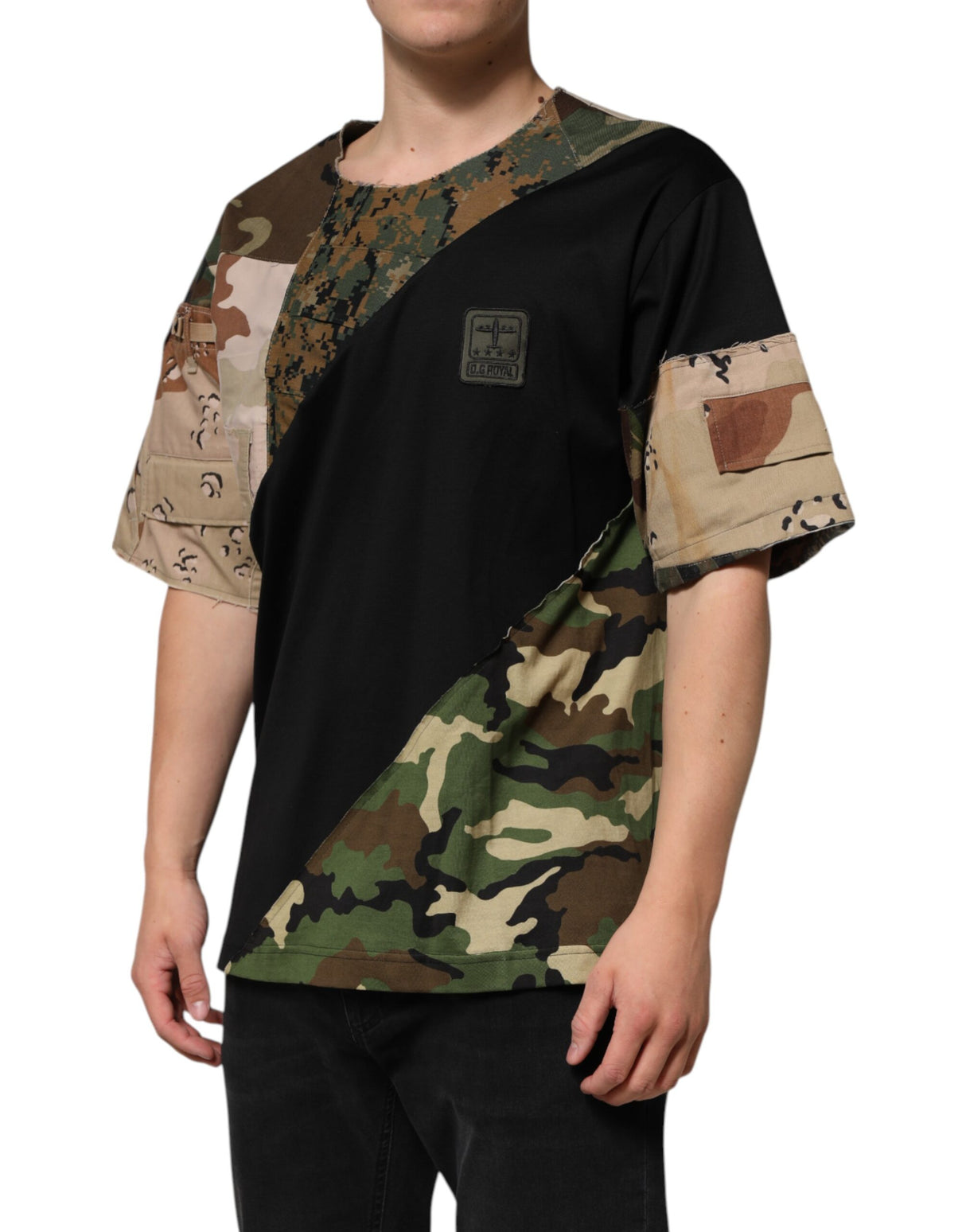 Dolce & Gabbana Multicolor Patchwork Cotton CrewNeck T-shirt