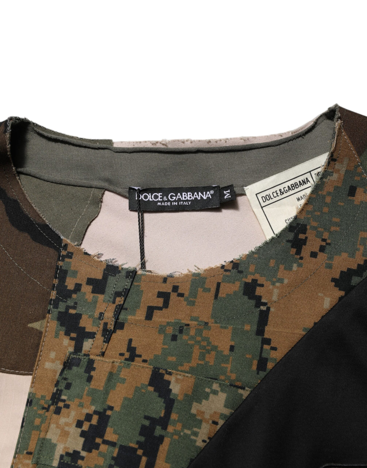 Dolce & Gabbana Multicolor Patchwork Cotton CrewNeck T-shirt