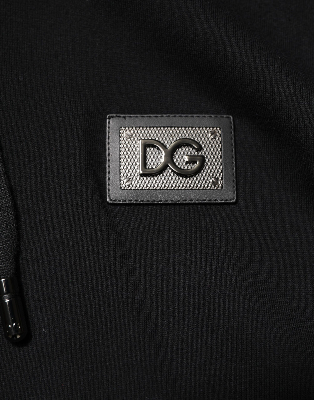 Dolce & Gabbana Black Cotton Plaque Track Cardigan Sweater