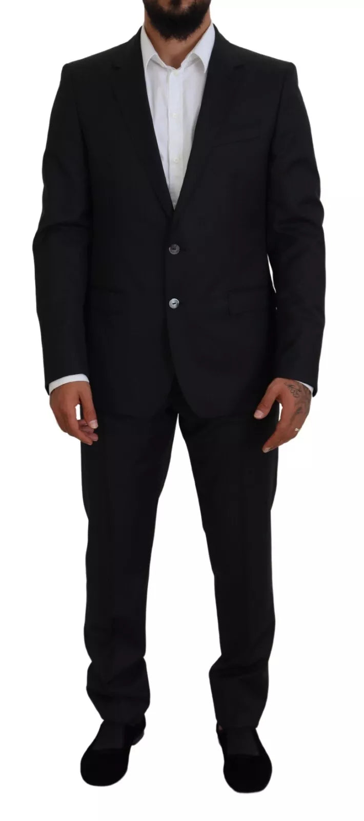 Dolce & Gabbana Melange Grey Wool 2 Piece MARTINI Suit