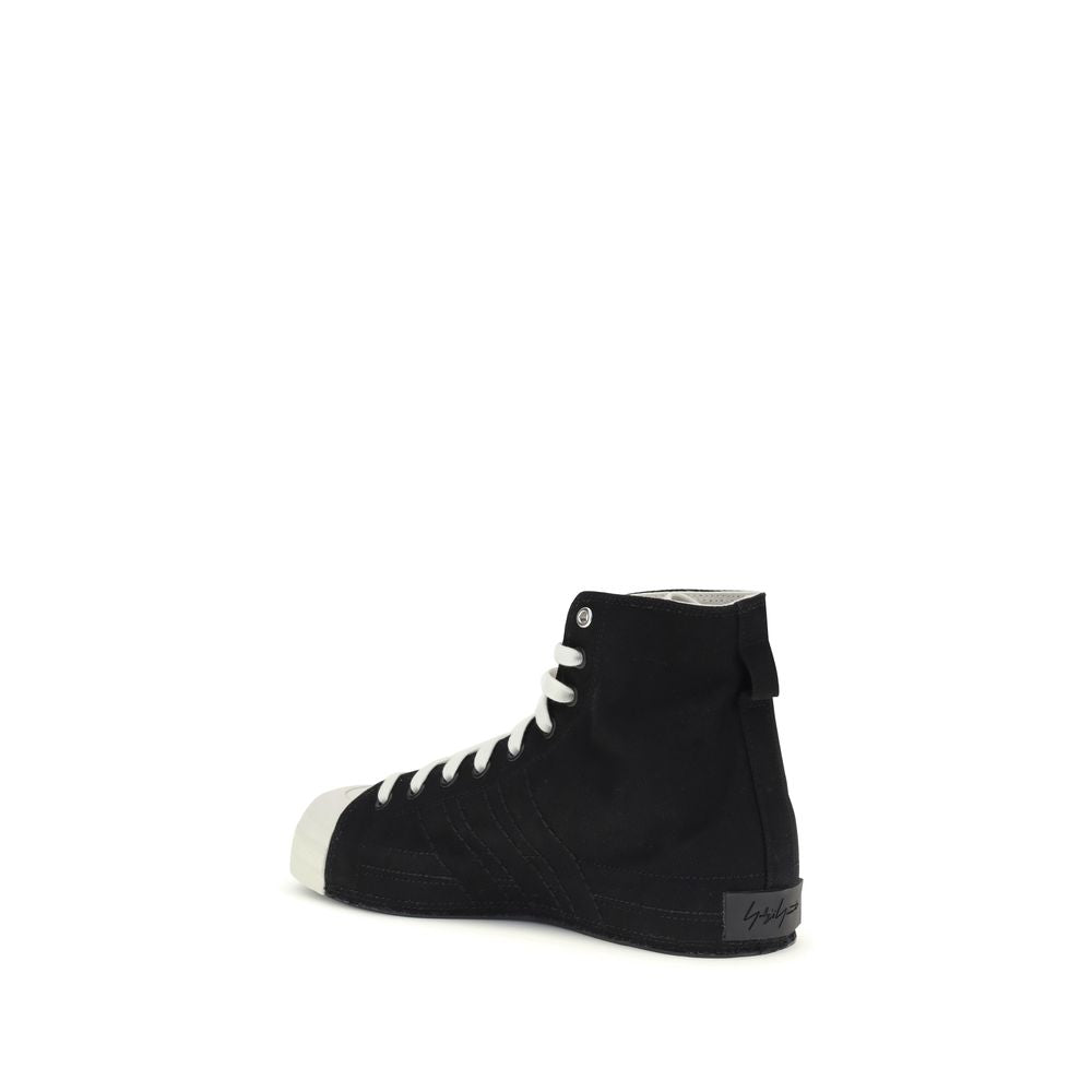 Y-3 Black Fabric High Top Sneakers