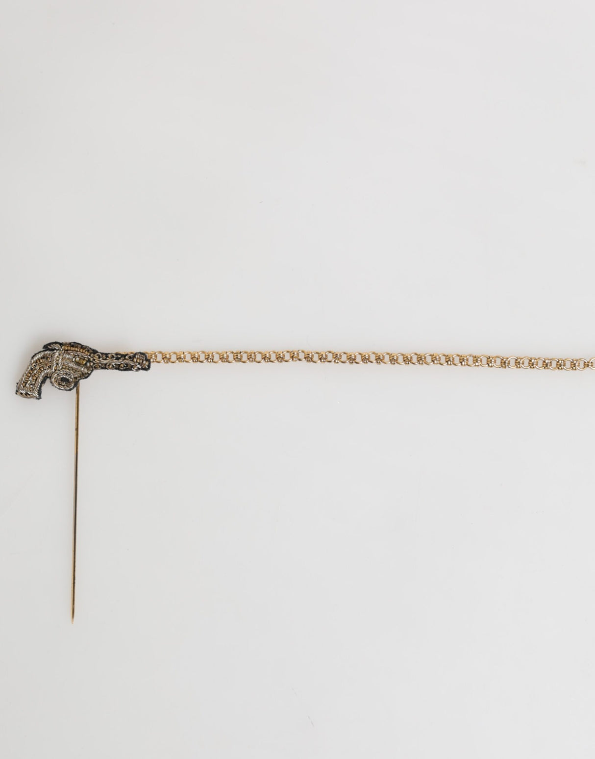 Dolce & Gabbana Lapel Pin Brass Copper Revolver Men Accessories Brooch