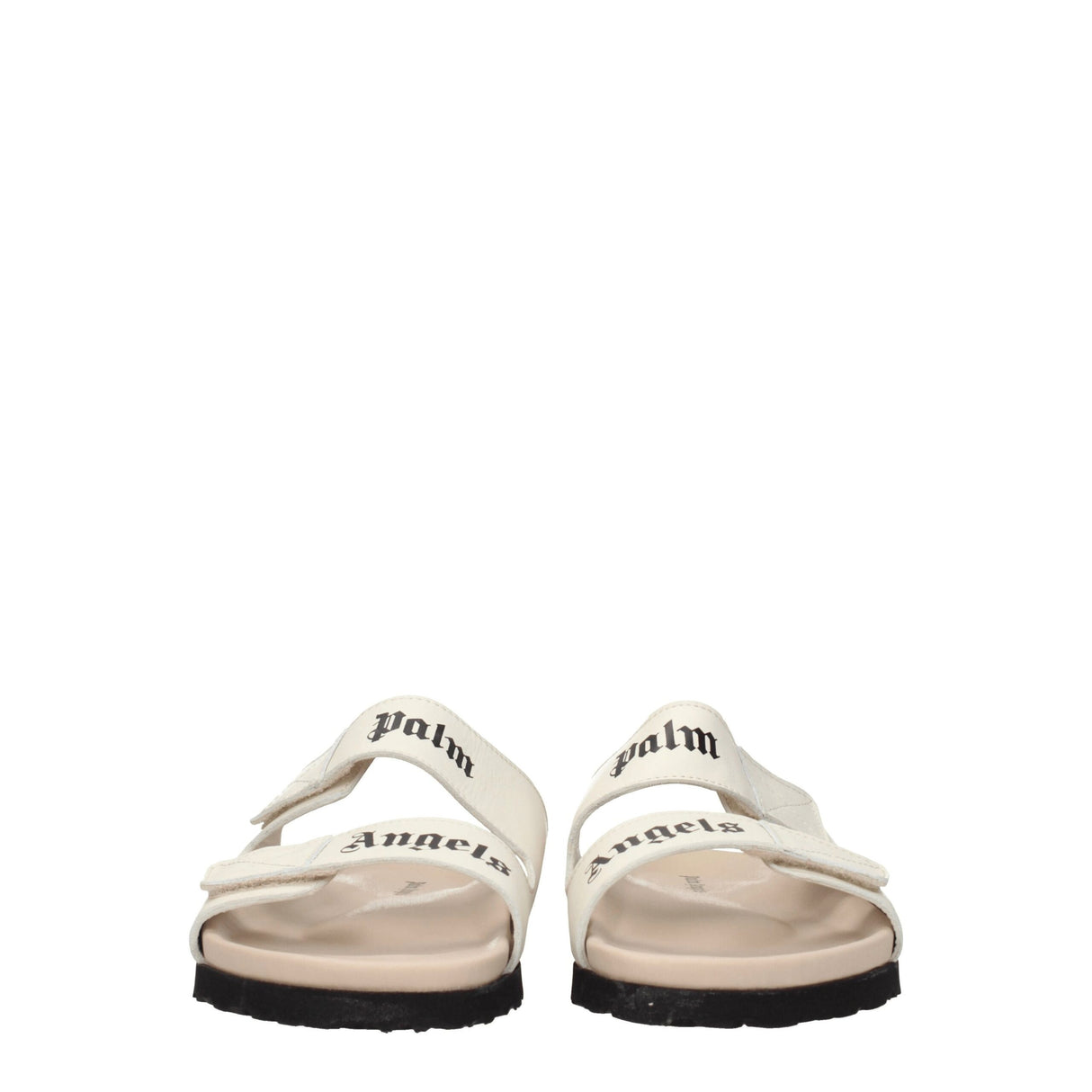 Palm Angels Beige Leather Slippers