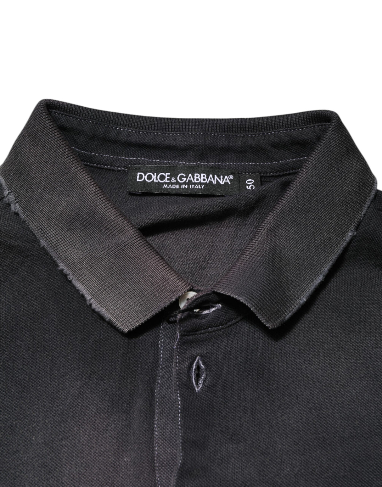 Dolce & Gabbana Gray Cotton Crown Collared Men Polo T-shirt
