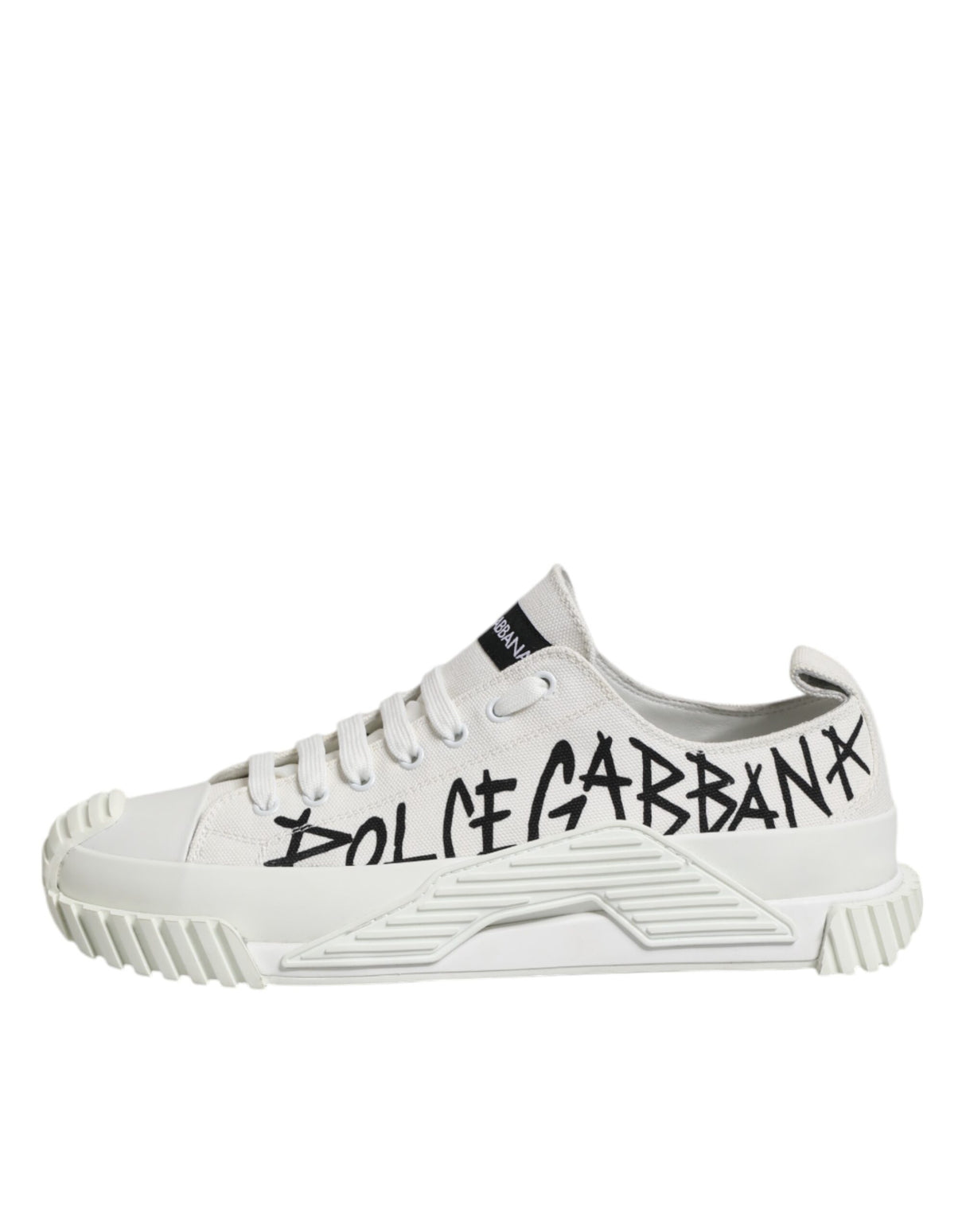 Dolce & Gabbana White Logo Graffiti Low Top Sneakers Shoes