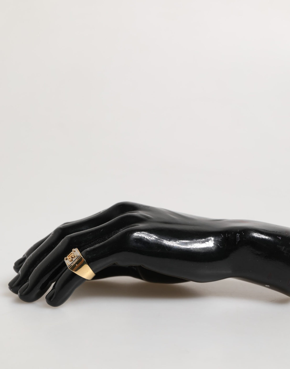 Dolce & Gabbana Gold Tone Brass Signet Square DG Logo Plaque Men Ring