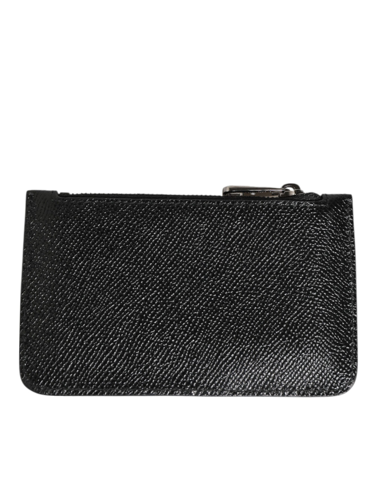 Dolce & Gabbana Black Leather Chain Link Mens Coin Purse Key Clip Holder Wallet