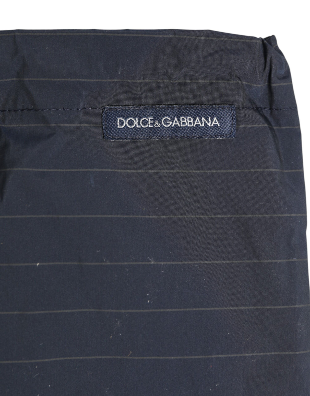 Dolce & Gabbana Navy Blue Polyester Nylon Pinstripe Men's Swimwear