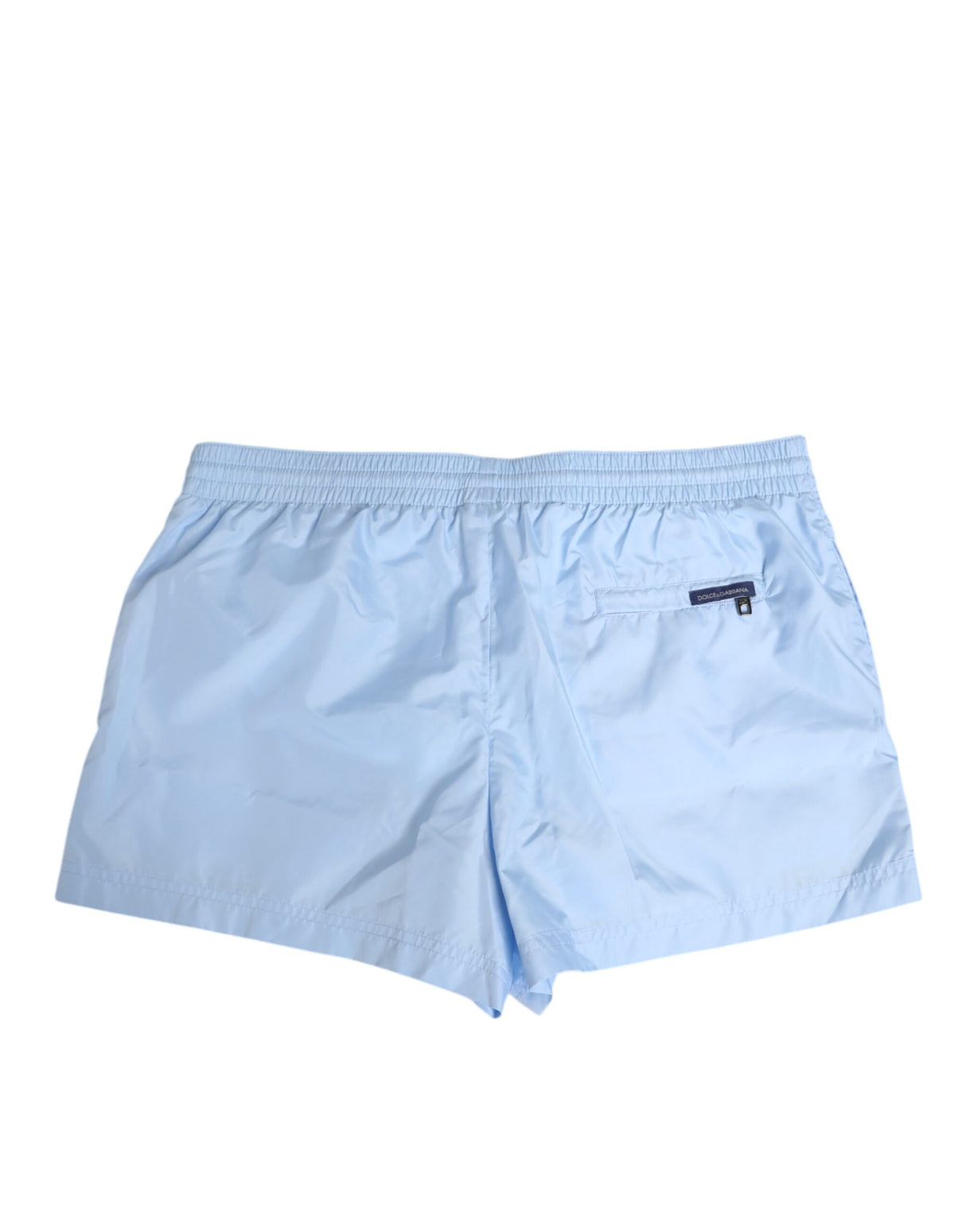 Dolce & Gabbana Light Blue Nylon DG Logo Tape Men Shorts Swimwear