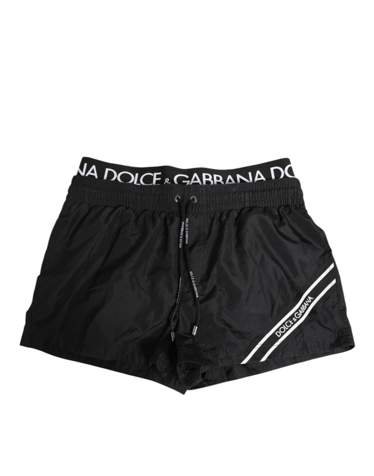 Dolce & Gabbana Black Drawstring Beachwear Men Shorts Swimwear
