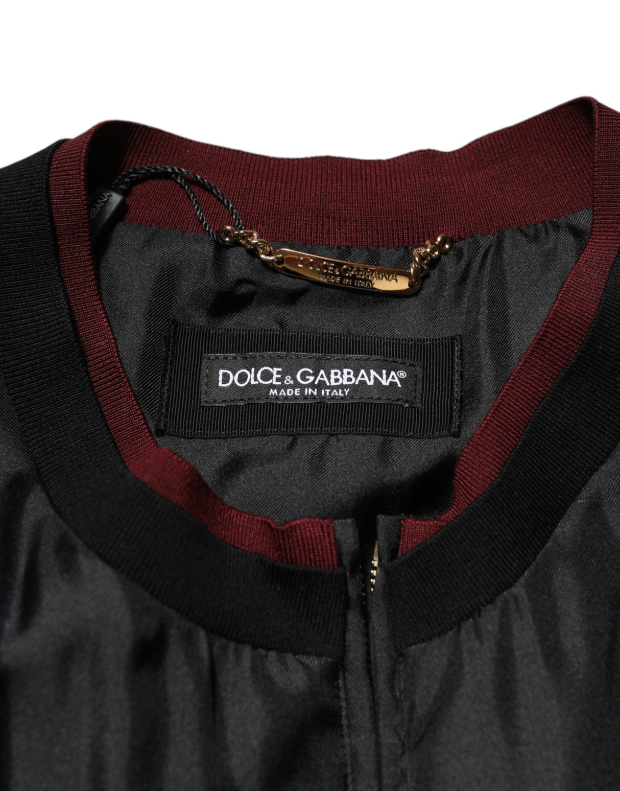 Dolce & Gabbana Black Red Floral Silk Bomber Blouson Jacket