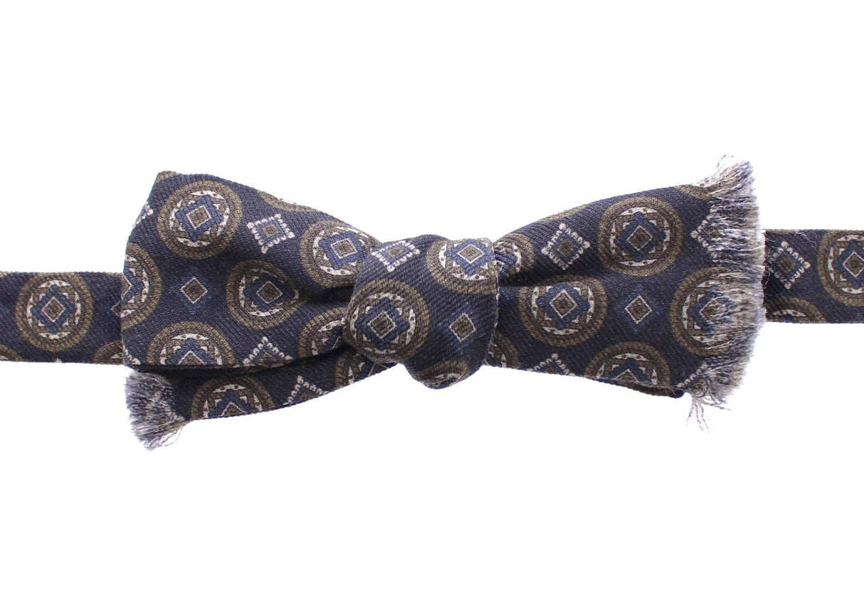 Dolce & Gabbana Blue Silk Baroque Fantasi Tied Bow Tie Papillon
