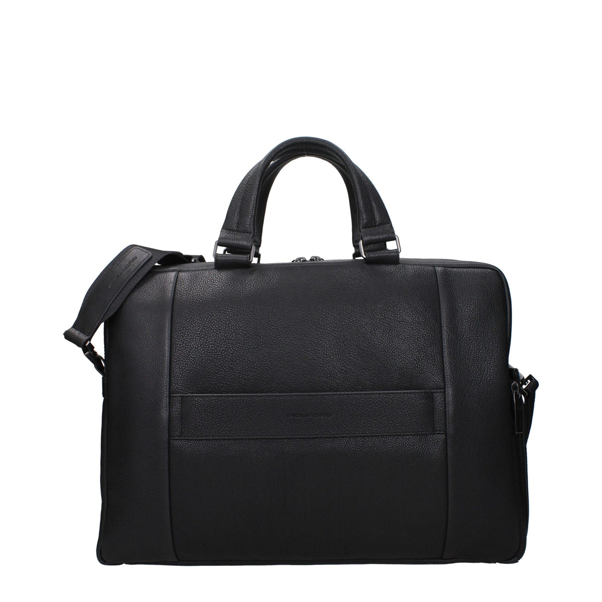 Piquadro Black Leather Business And Laptop Bag