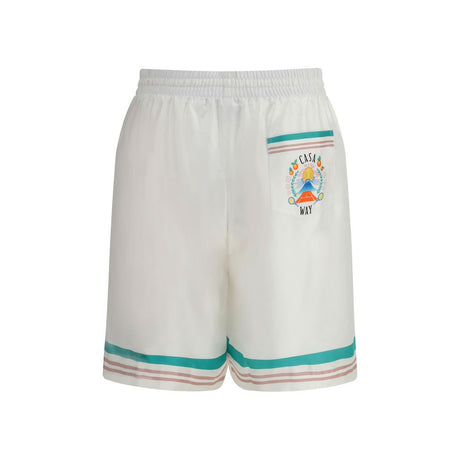 Casablanca White Silk Bermuda Shorts
