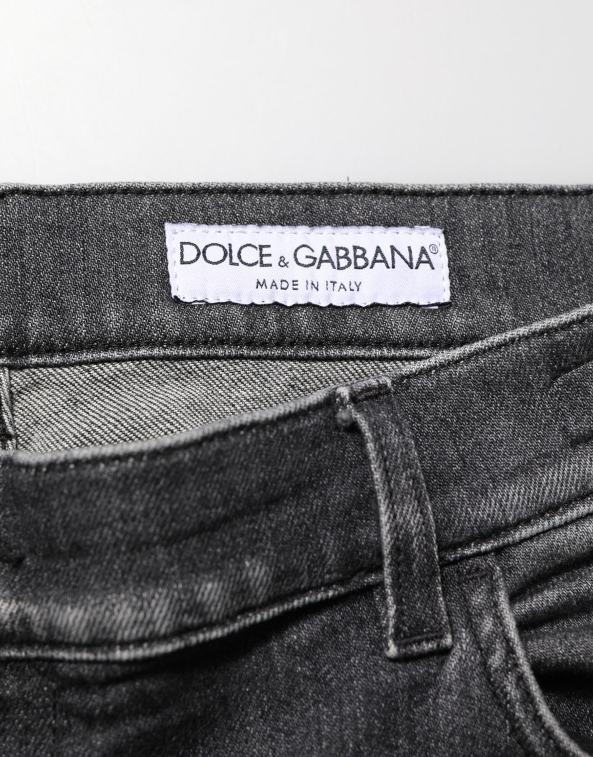 Dolce & Gabbana Black Gray Wash Slim Fit Straight Leg Denim Jeans