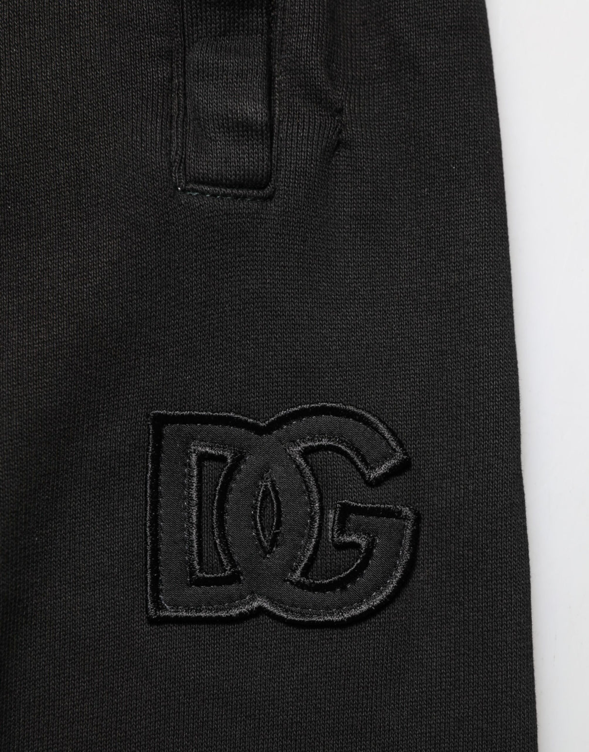 Dolce & Gabbana Black Cotton DG Logo Men Jogger Pants