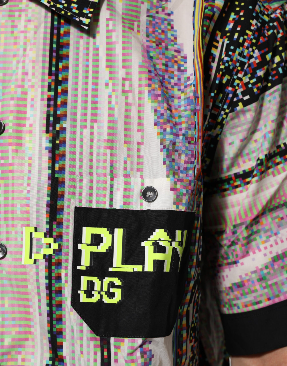 Dolce & Gabbana Multicolor Graphic Collared Casual Shirt