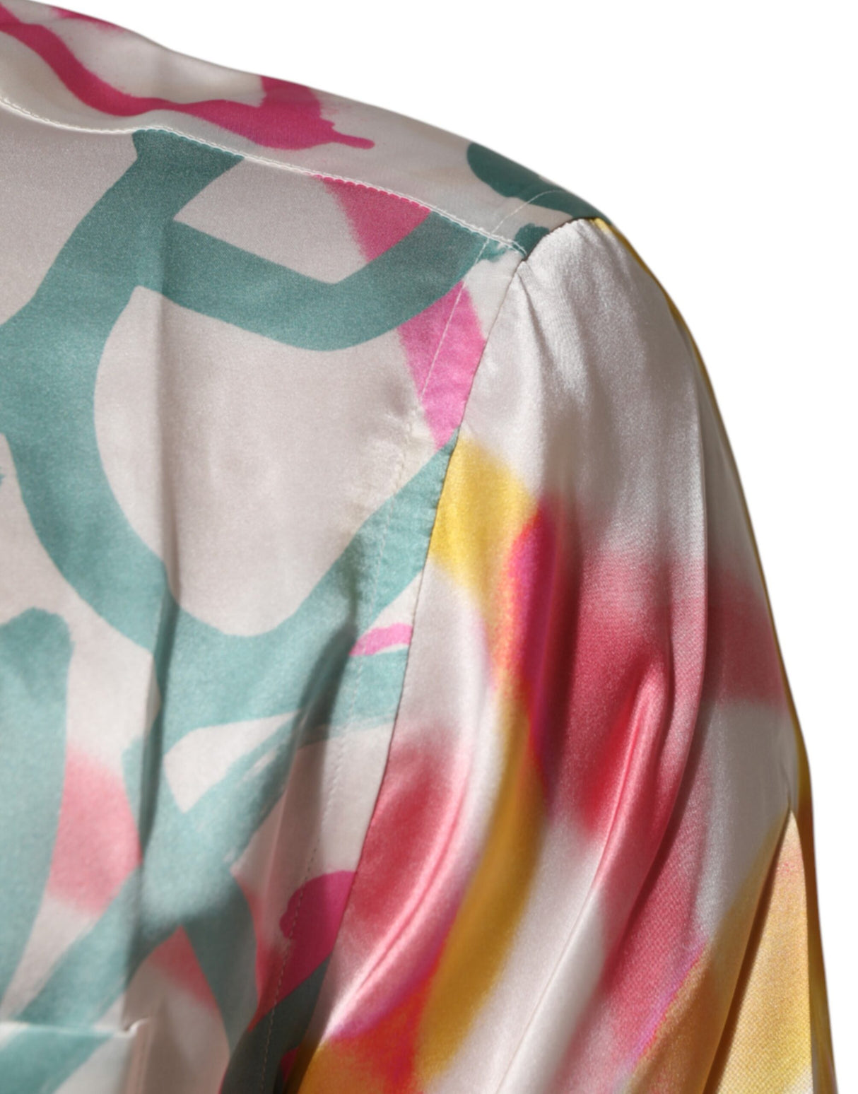 Dolce & Gabbana White Silk Hawaiian Graffiti Print Men Casual Shirt