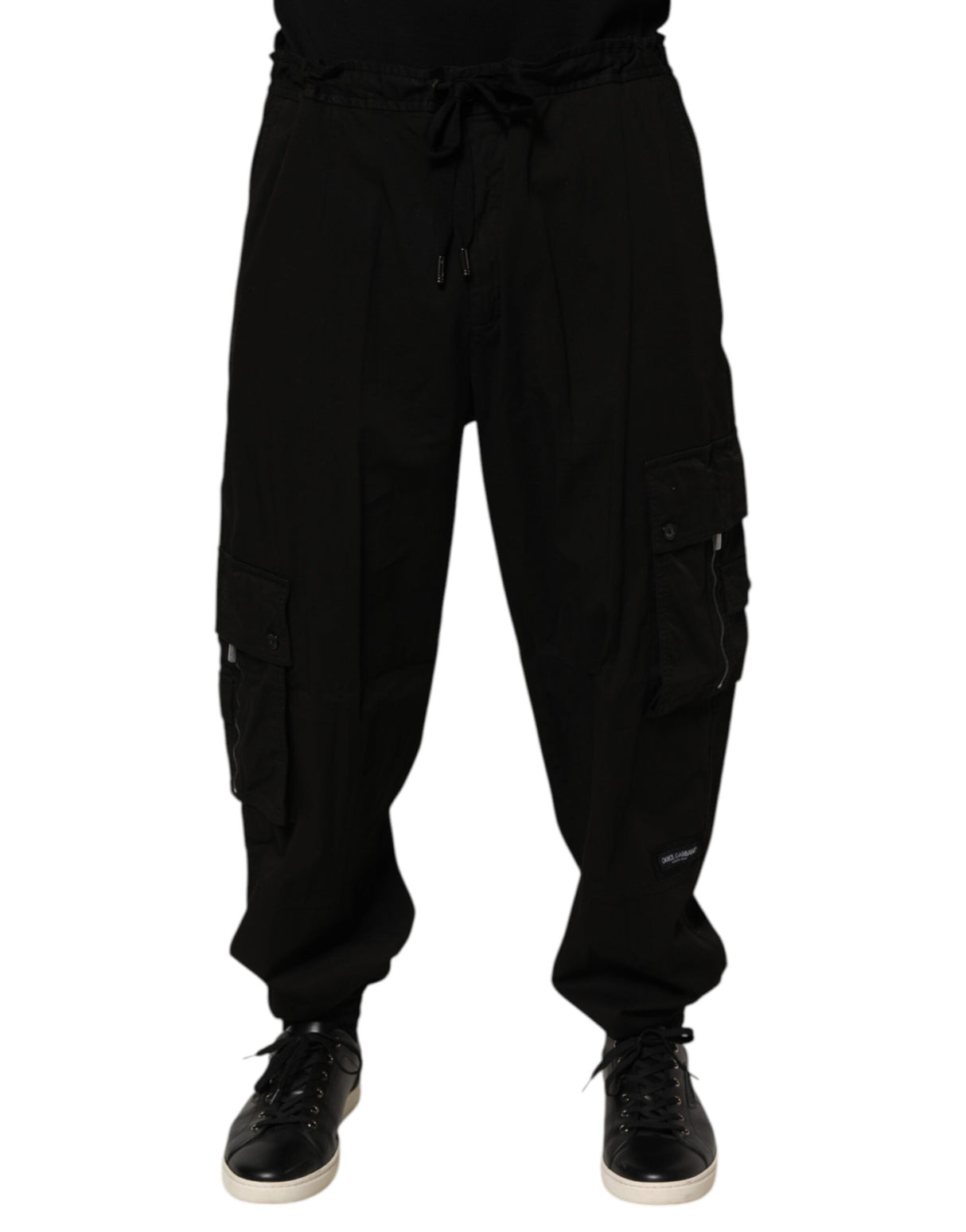 Dolce & Gabbana Black Cotton Cargo Jogger Sweatpants Pants