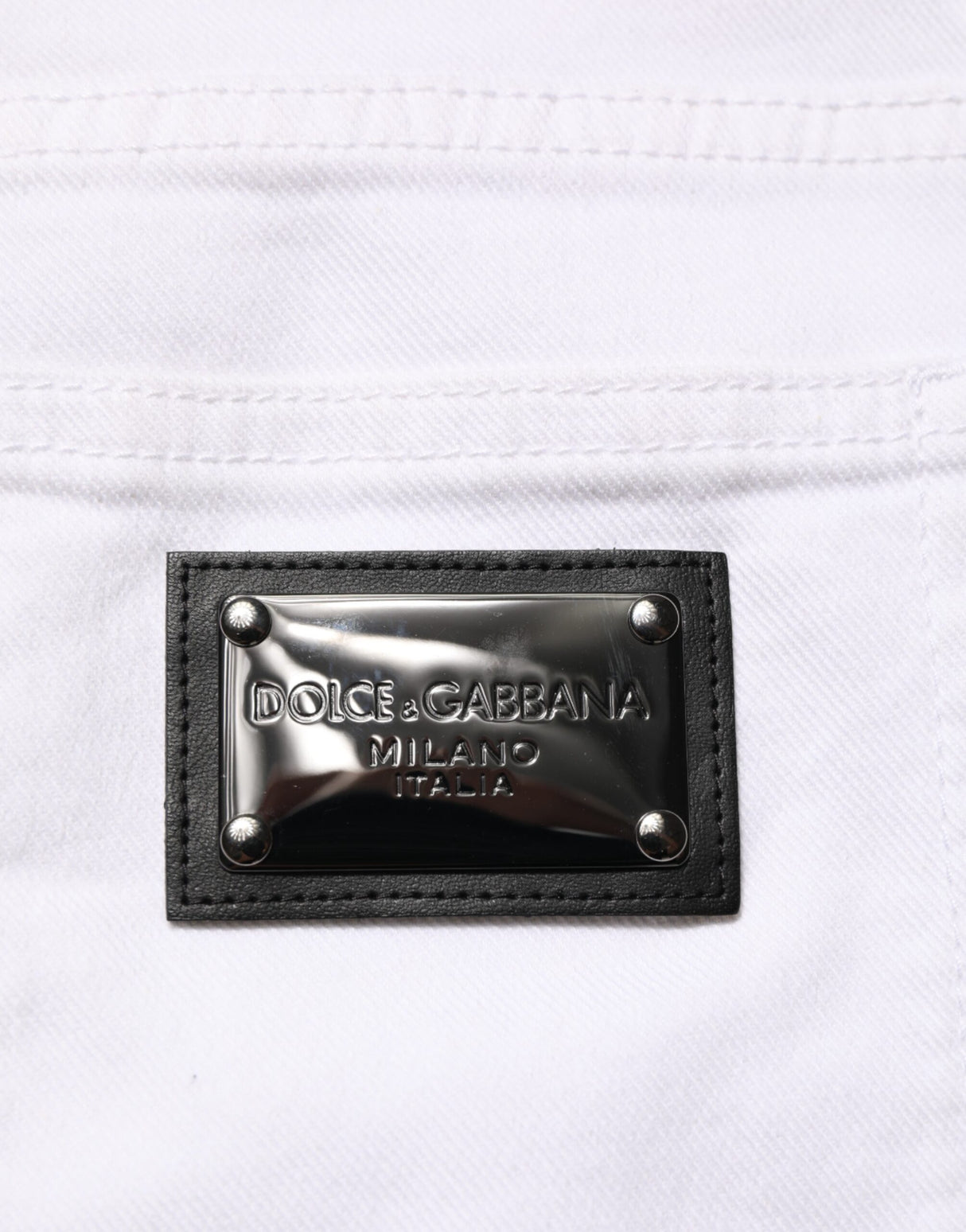 Dolce & Gabbana White Ripped Cotton Skinny Men Denim Jeans