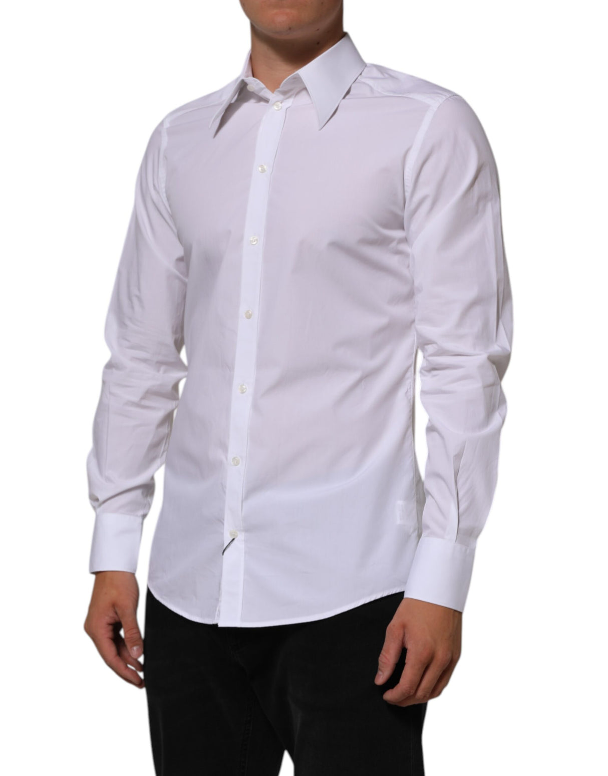 Dolce & Gabbana White Cotton MARTINI Men Formal Dress Shirt