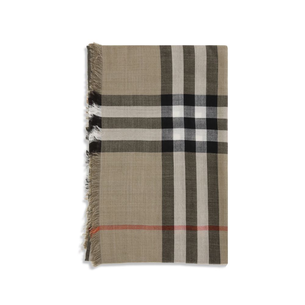 Burberry Check Reversible Wool and Silk Scarf