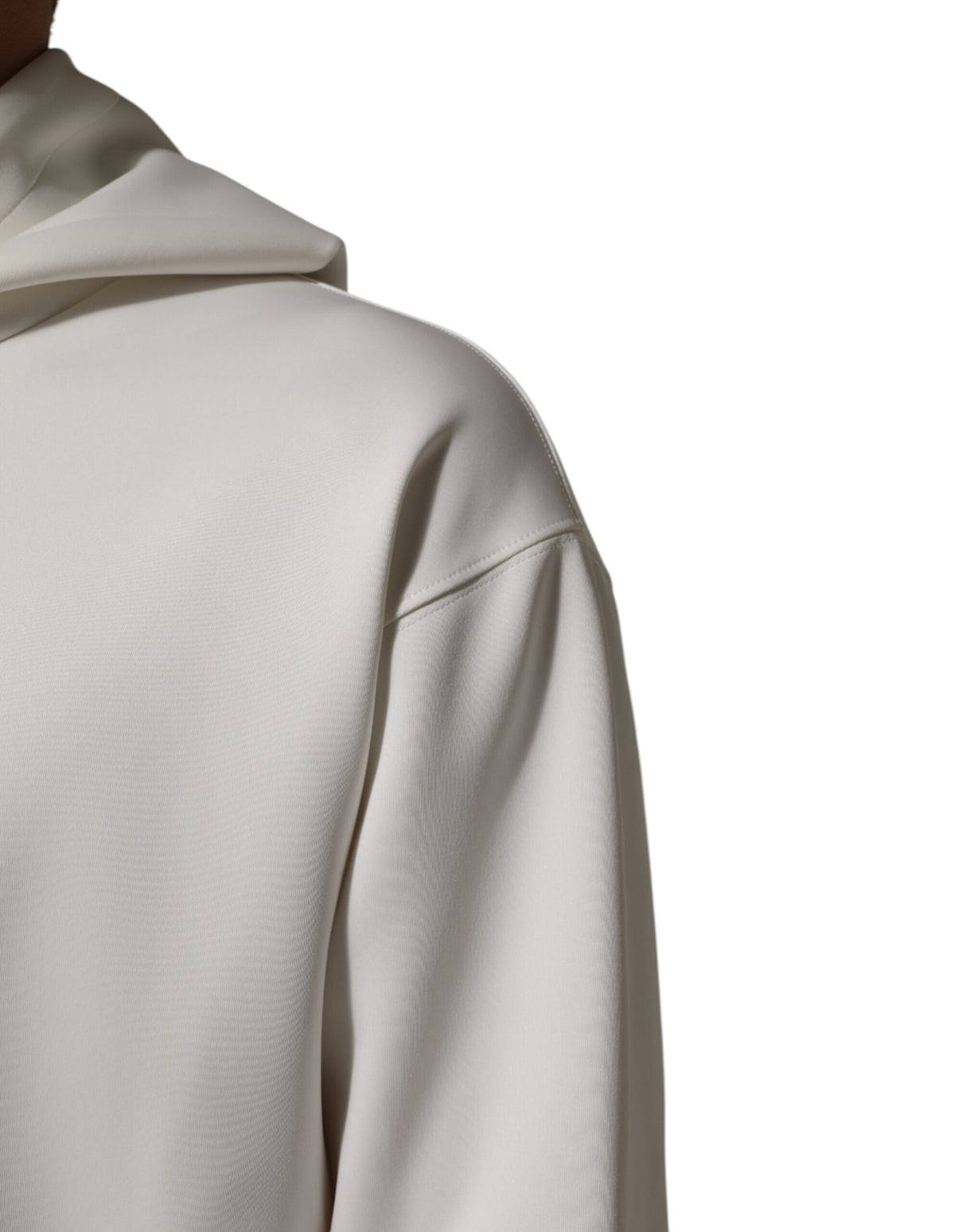 Dolce & Gabbana White Logo Hooded Men Sweatshirt Sweater