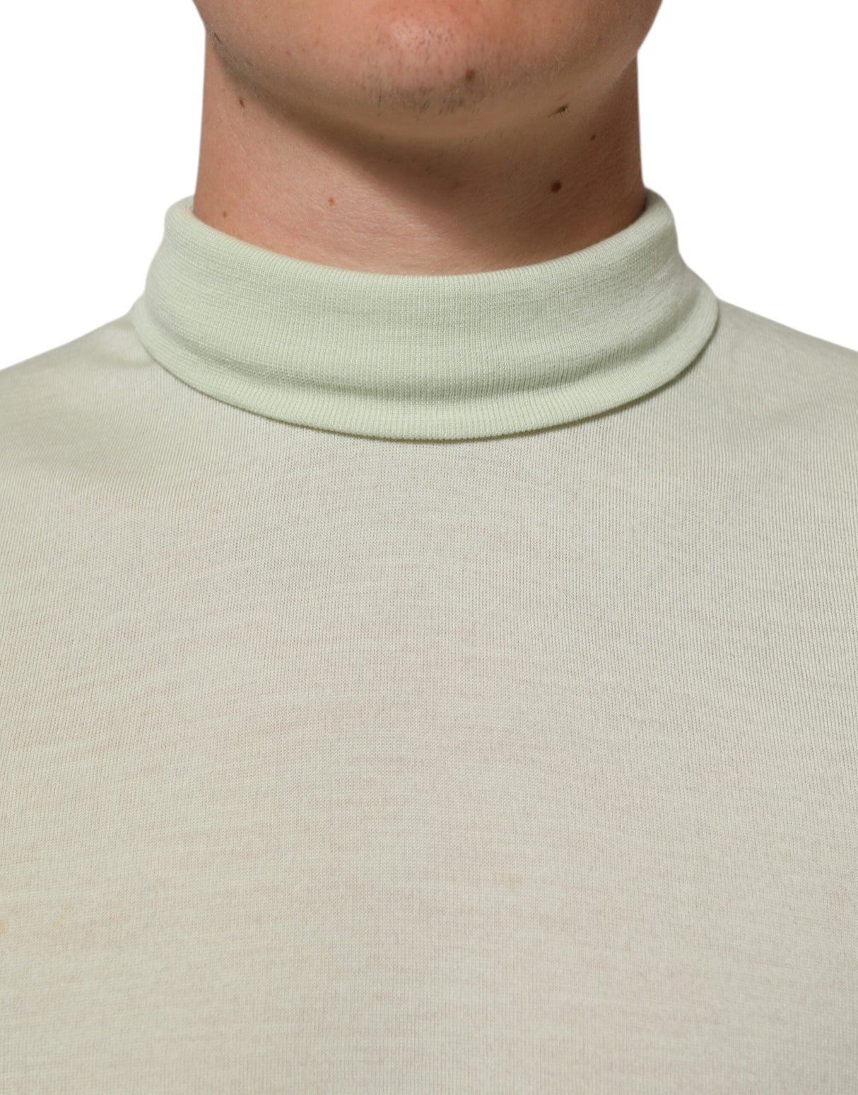Dolce & Gabbana Light Green Logo TurtleNeck Pullover Sweater