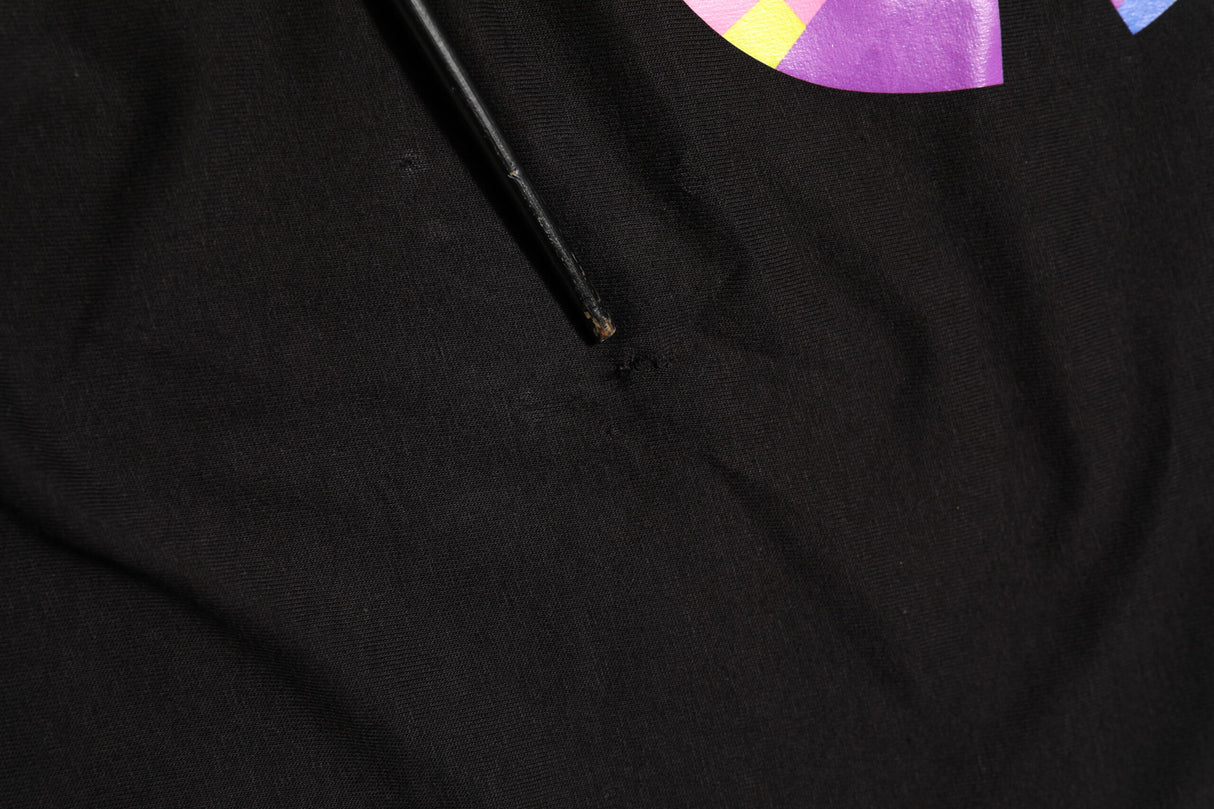 Dolce & Gabbana Black Logo Print Cotton Crew Neck T-shirt