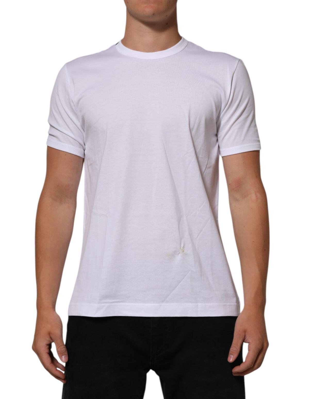 Dolce & Gabbana White Goodluck 2021 Cotton Crew Neck T-shirt