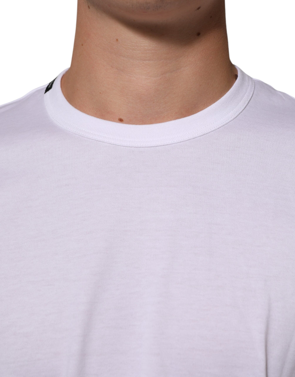 Dolce & Gabbana White Goodluck 2021 Cotton Crew Neck T-shirt