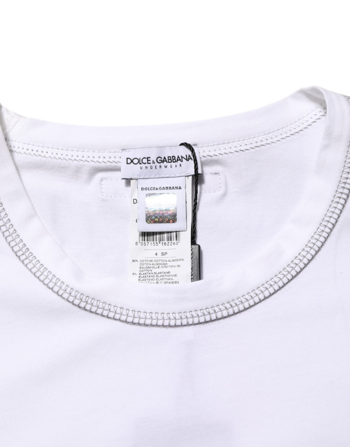 Dolce & Gabbana White Cotton Round Neck Men Underwear T-shirt