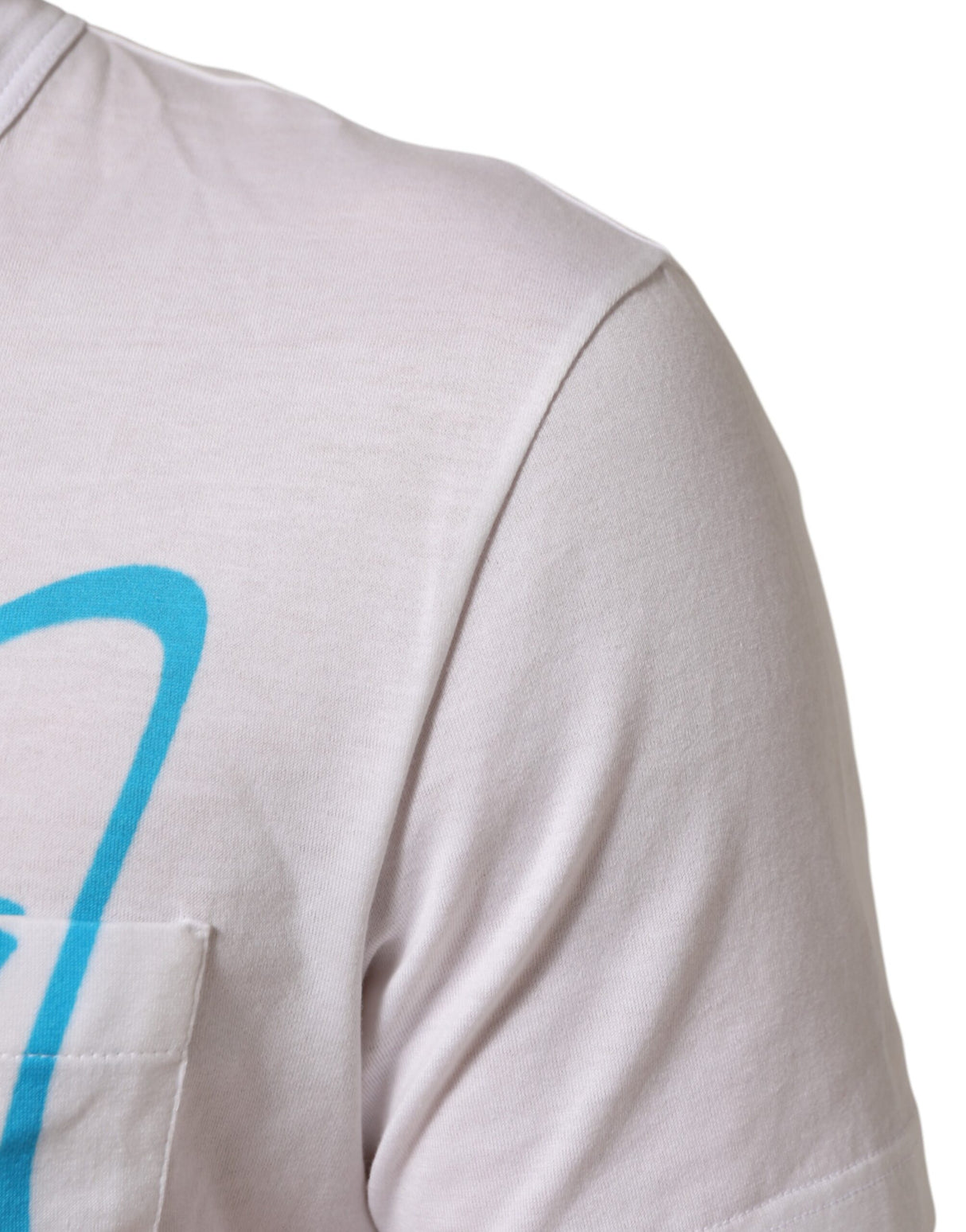 Dolce & Gabbana White Graphic Print Cotton Crew Neck T-shirt