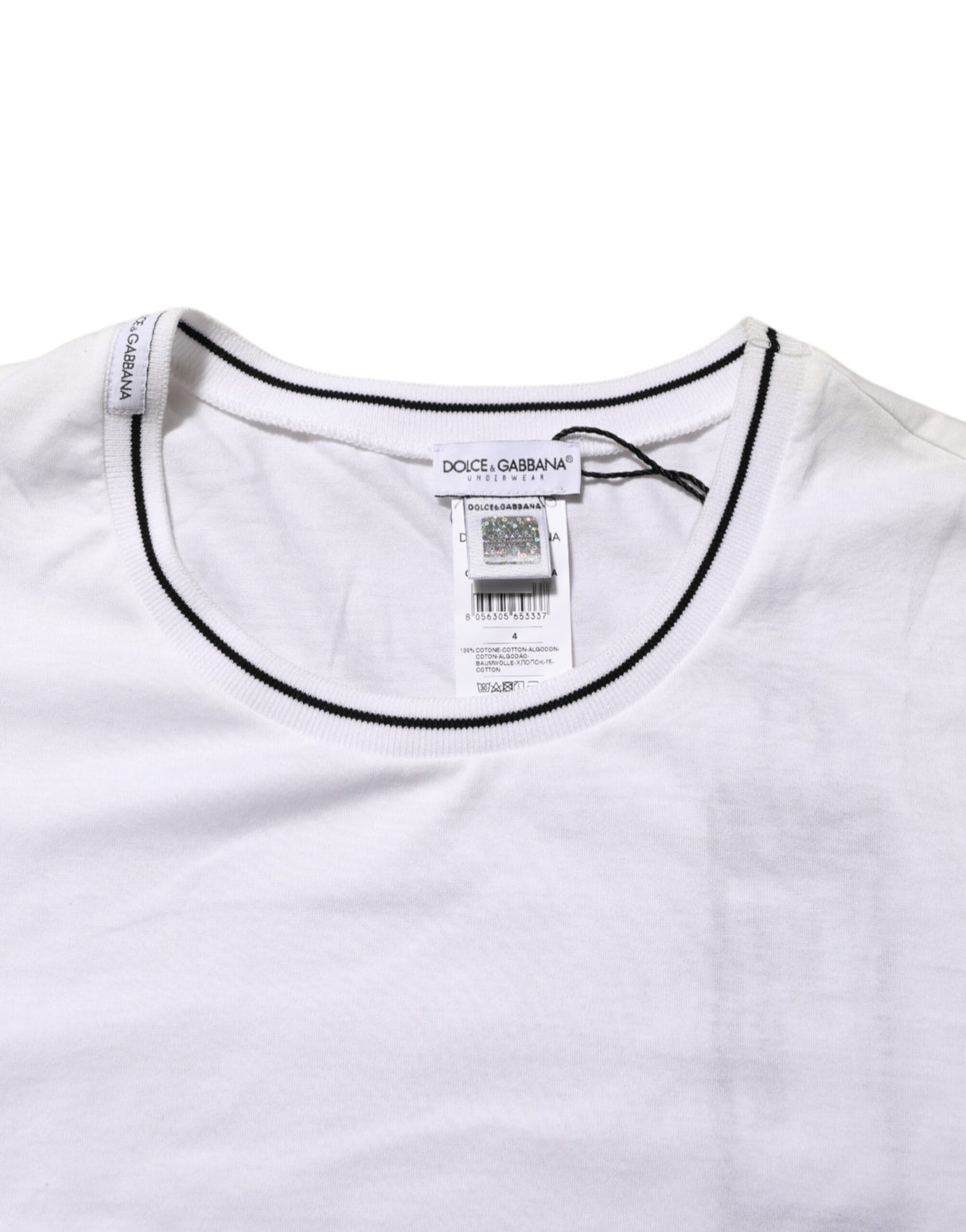 Dolce & Gabbana White Short Sleeves Round Neck Men Underwear T-shirt