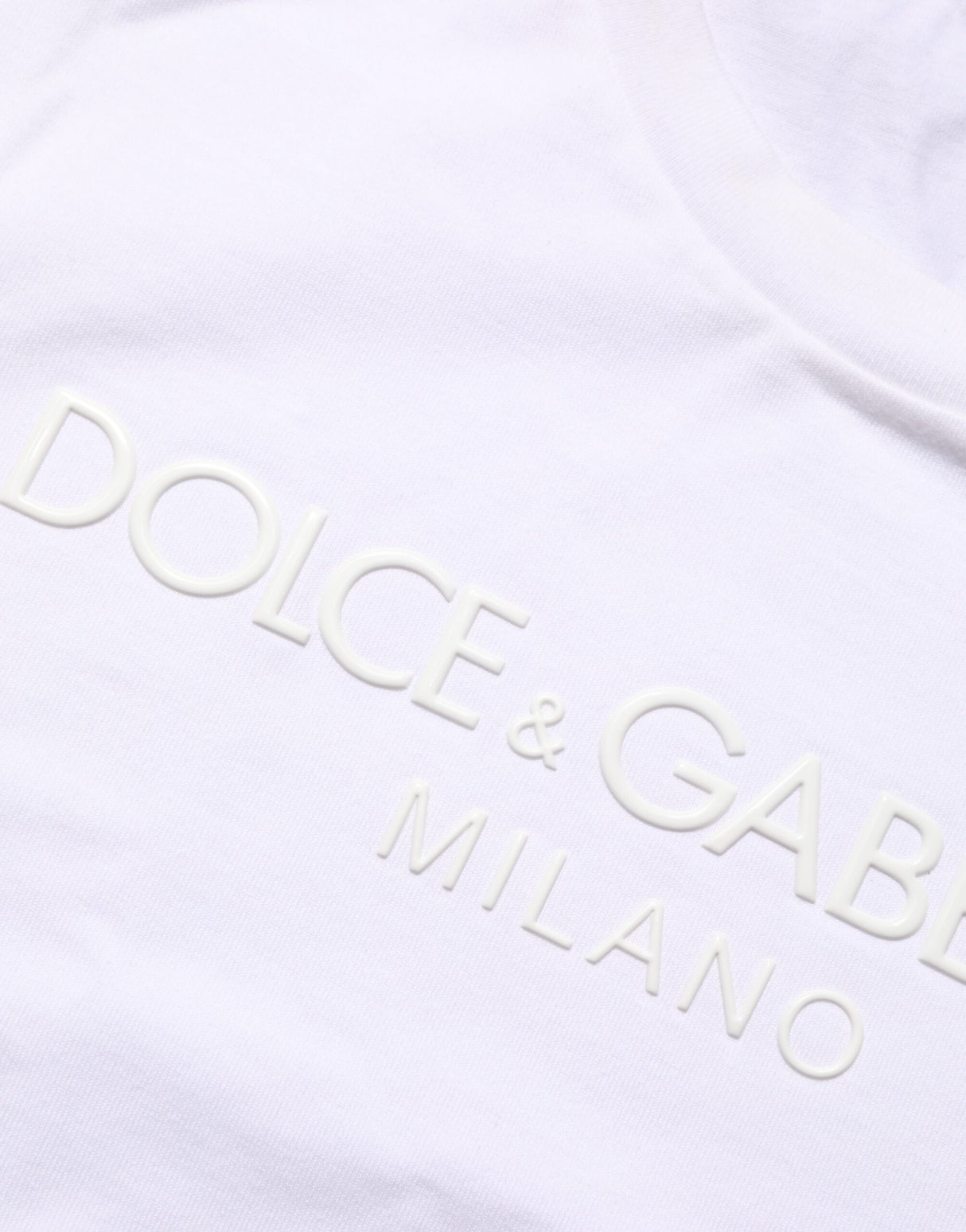 Dolce & Gabbana White Cotton Crew Neck Short Sleeves T-shirt