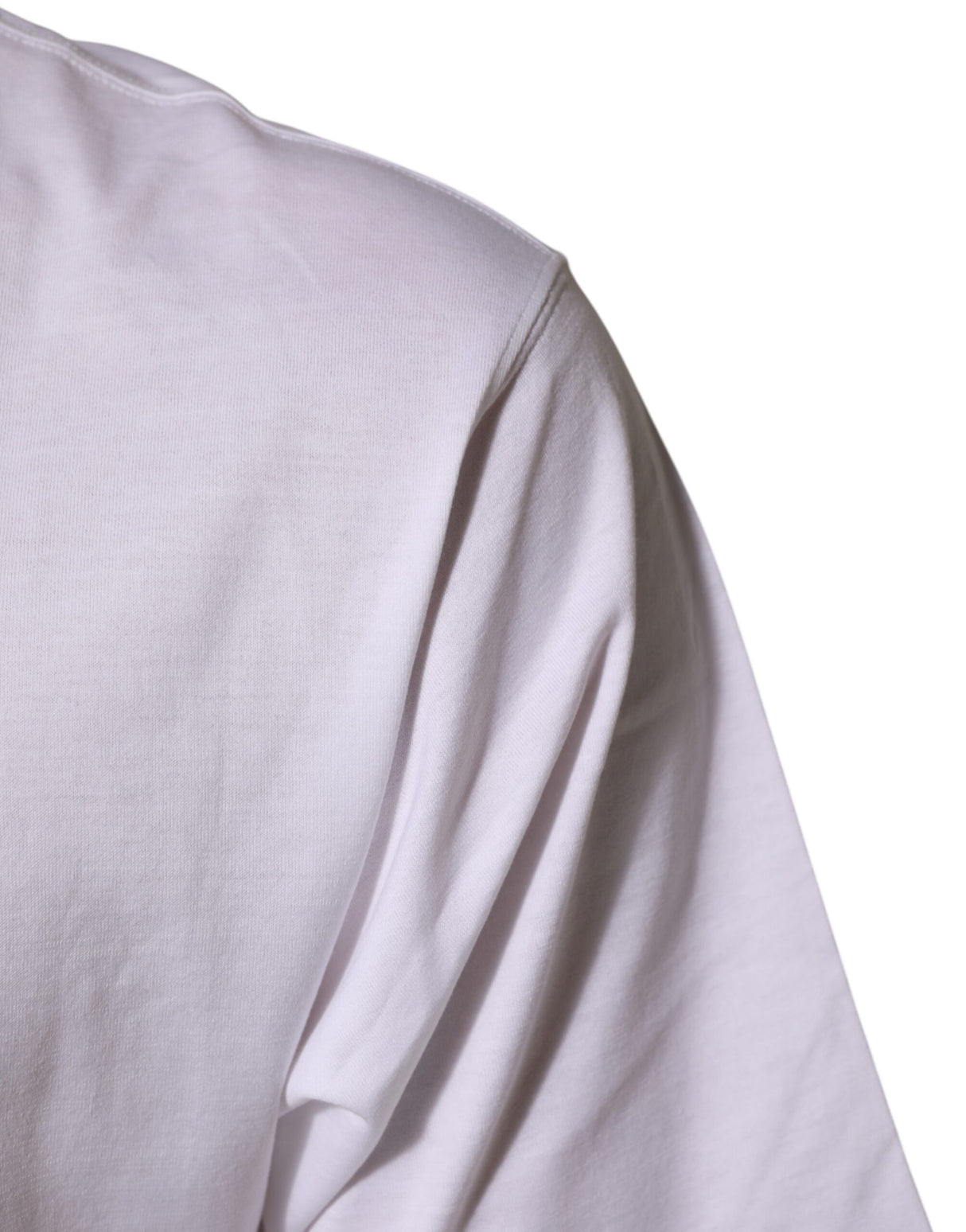 Dolce & Gabbana White Angel Print Cotton Men Crew Neck T-shirt