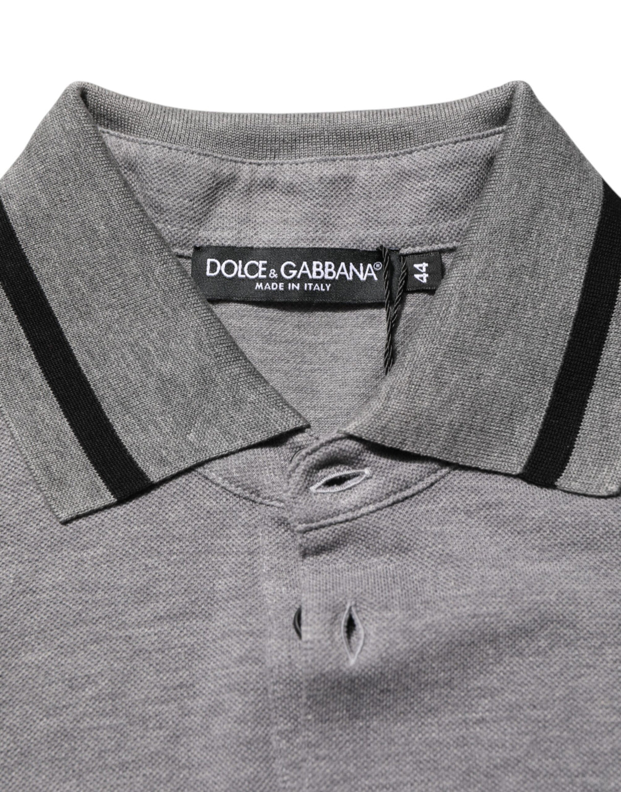 Dolce & Gabbana Gray Logo Embroidery Collared Polo T-shirt