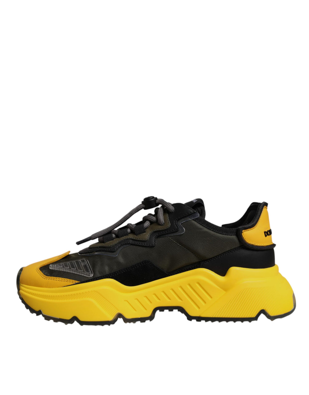 Dolce & Gabbana Black Yellow Daymaster Low Top Sneakers Shoes
