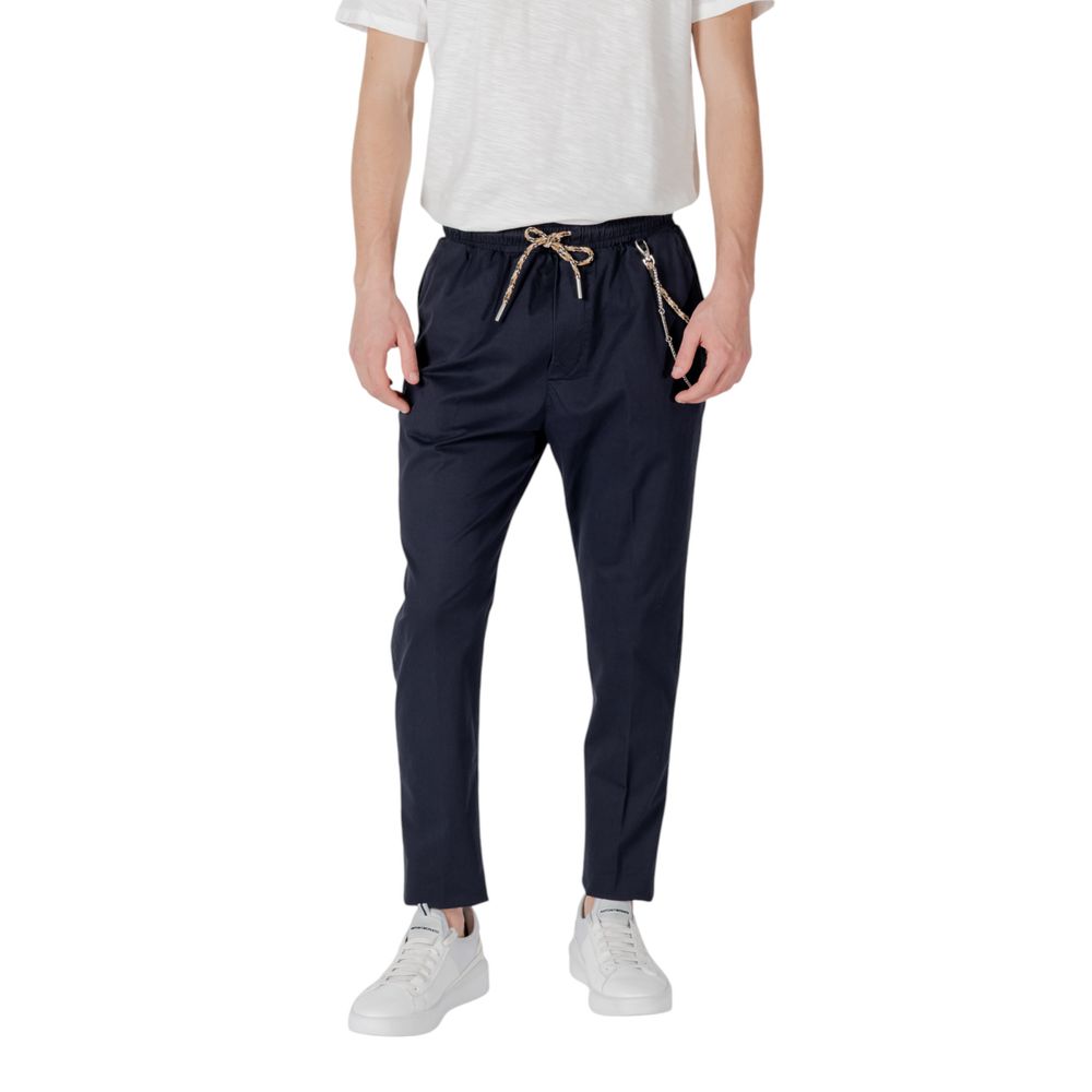 Gianni Lupo Blue Cotton Casual Pants