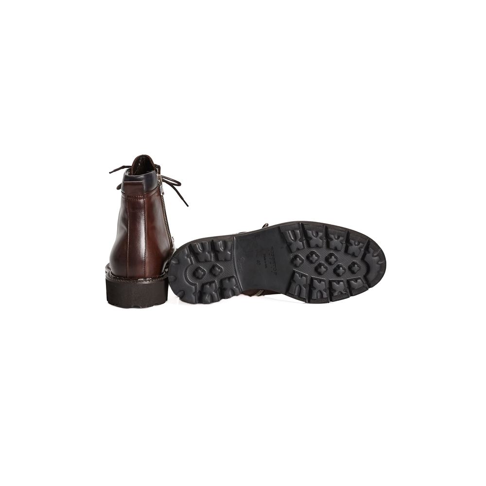 Roberto Pepe Luxury Brown Calfskin Men Boot