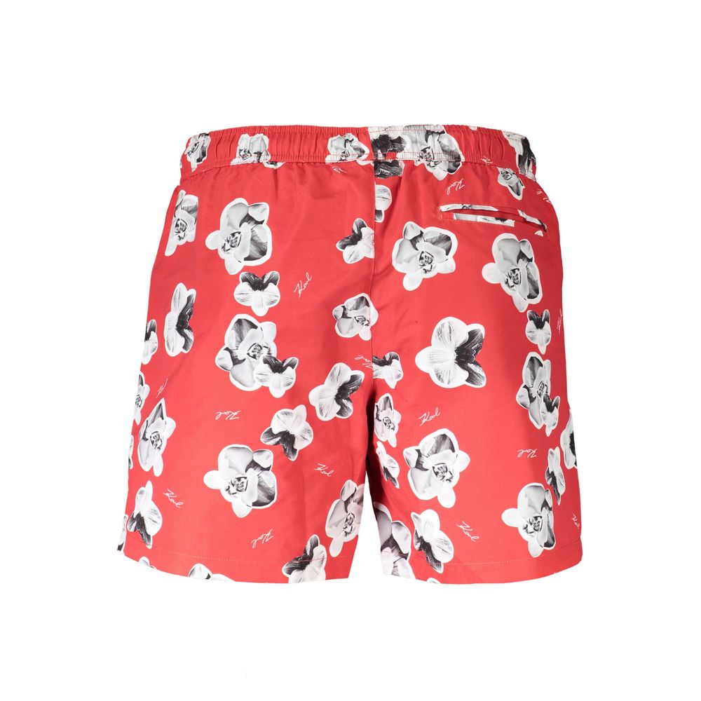 Karl Lagerfeld Red Polyester Men's Swim Trunk