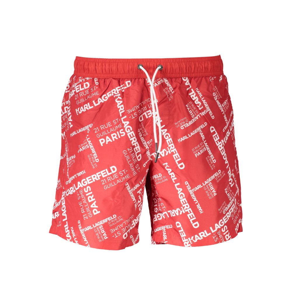 Karl Lagerfeld Rosso Polyester Men's Swim Boxer