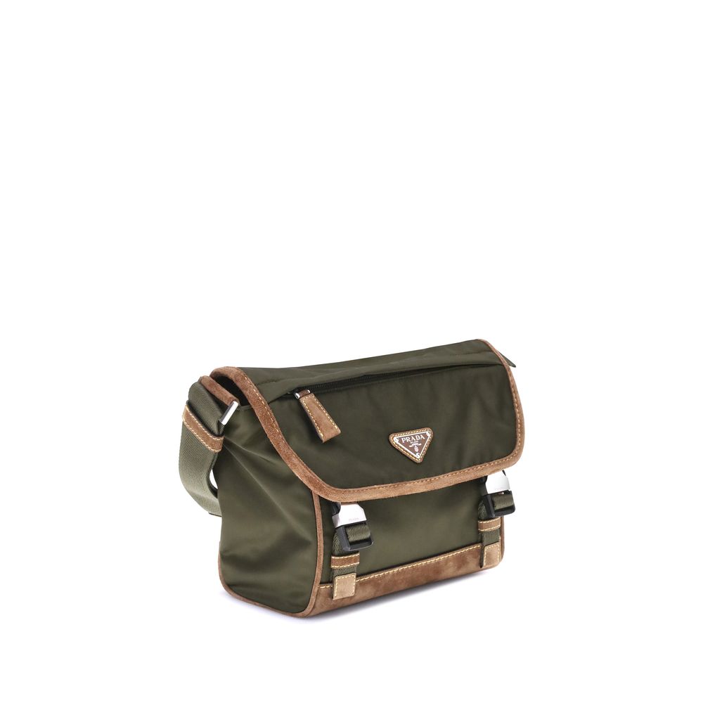 Prada Bicolor Recycled Polyamide Shoulder Bag