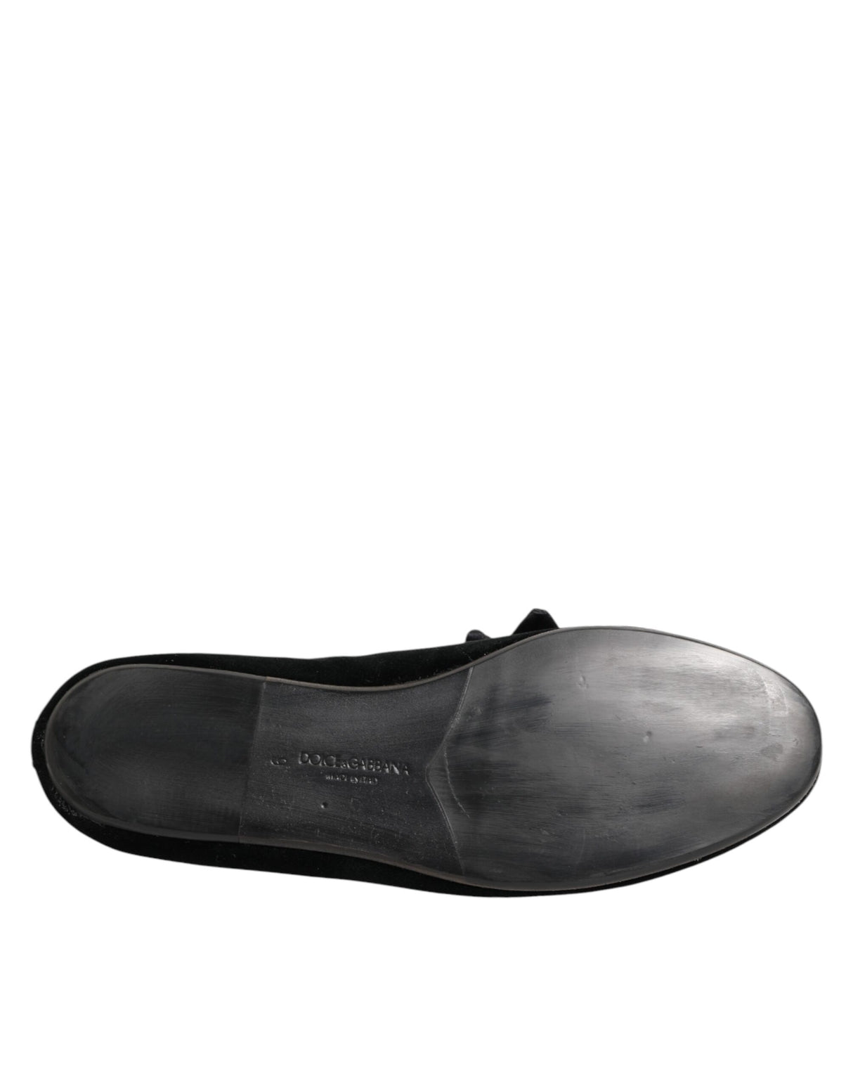 Dolce & Gabbana Black Suede Cotton Rose Slip On Loafers Shoes