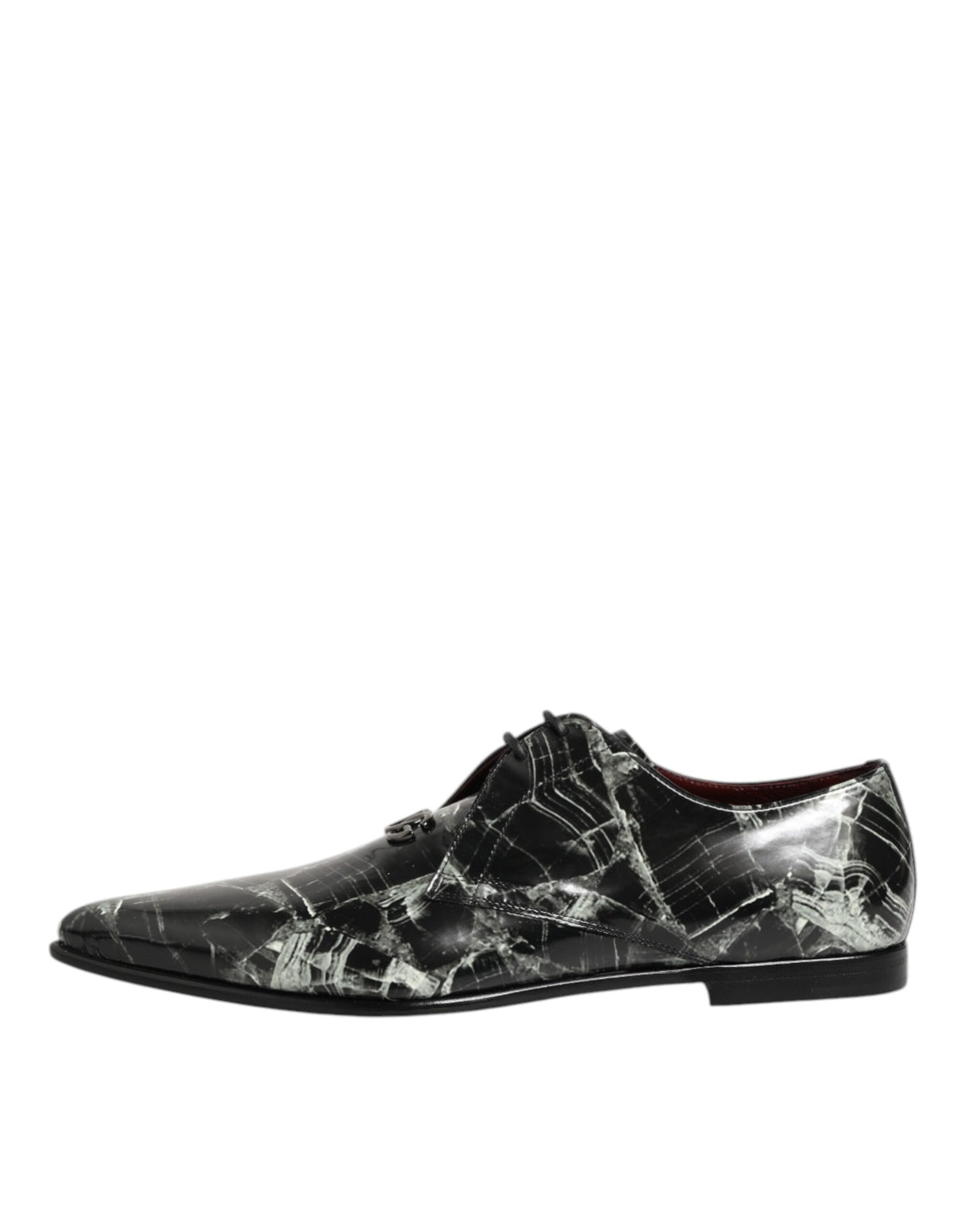 Dolce & Gabbana Marbled Pattern Dress Lace Up Derby Shoes
