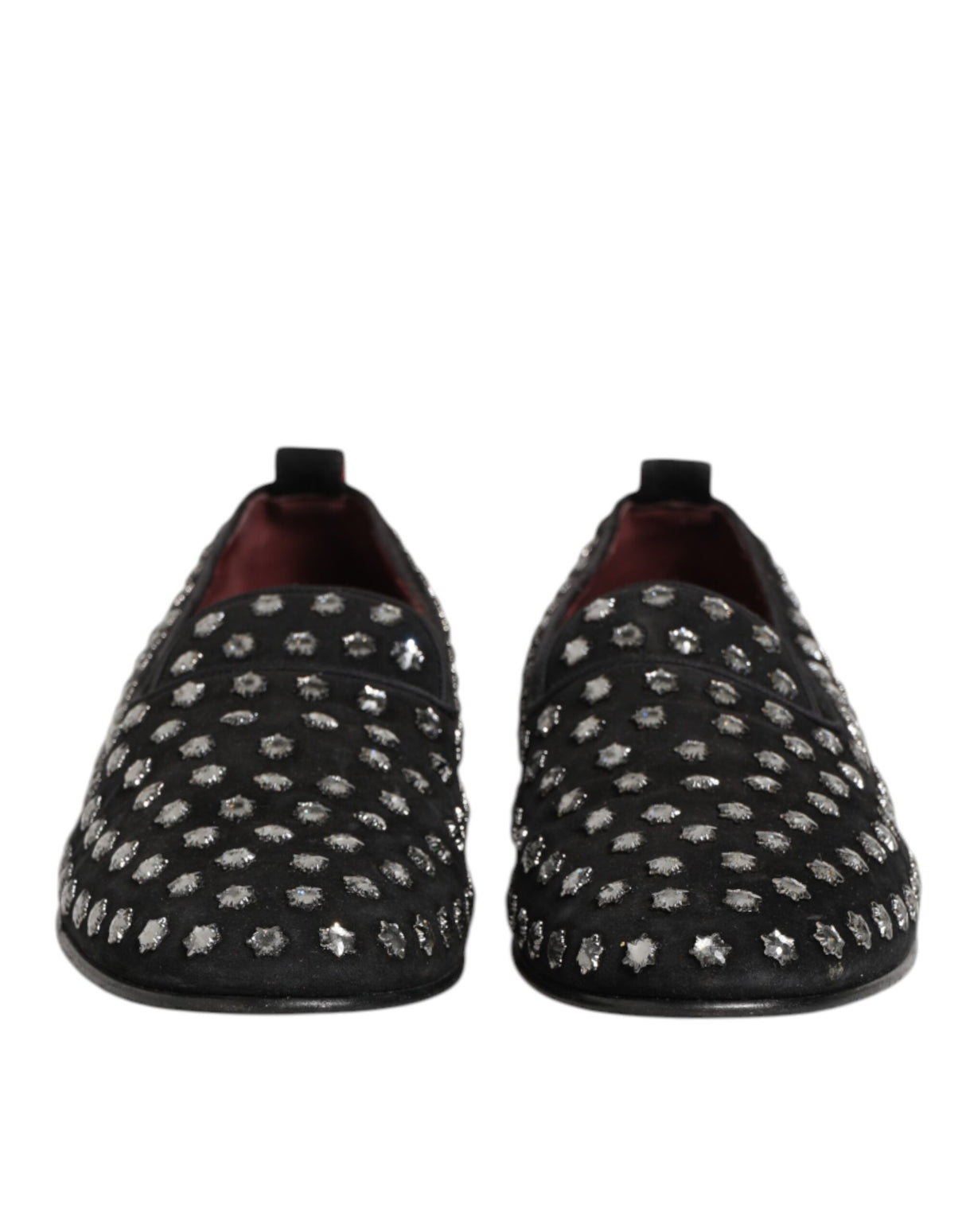 Dolce & Gabbana Black Crystal Embellished Loafers Dress Shoes