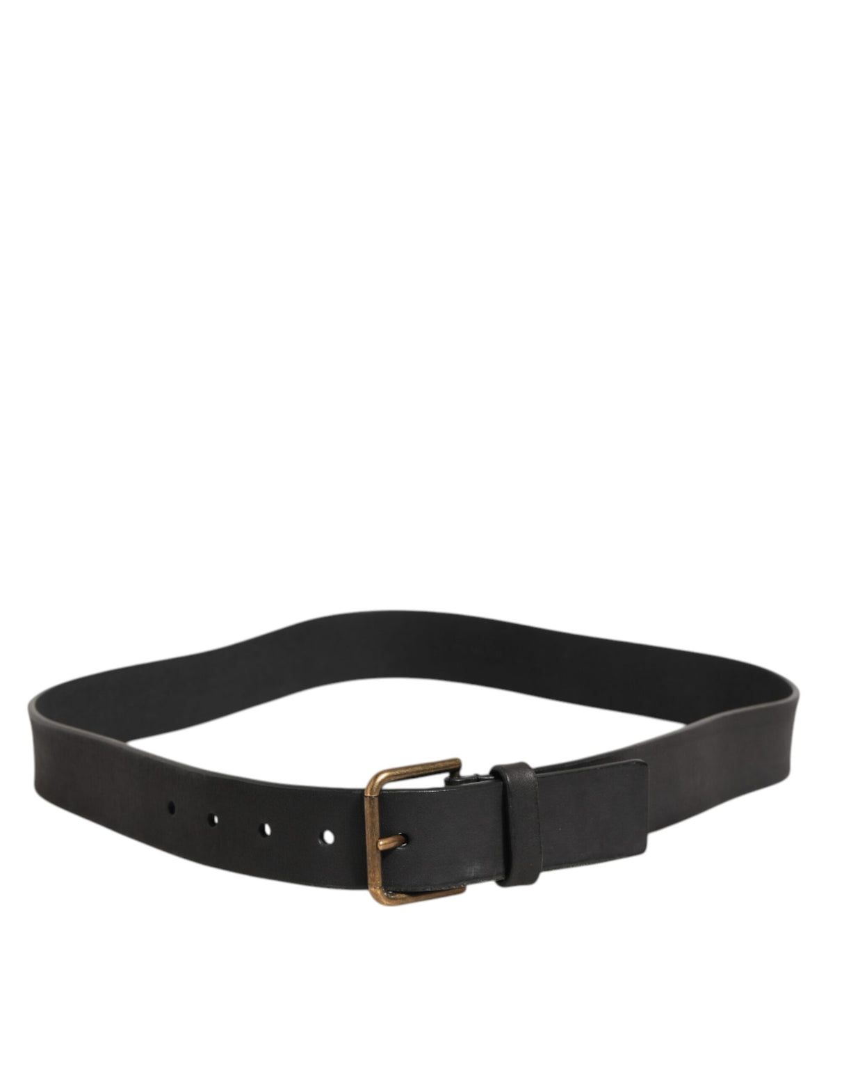 Dolce & Gabbana Black Leather Metal Buckle Classic Men Belt
